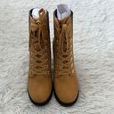 Shoedazzle  Women’s Shandee Lace Up Bootie in Tan size 9 Photo 4