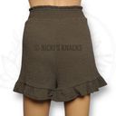 Love Streak  Paperbag Ruffled Hem Tasseled Olive Green Pull On Shorts Size XL Photo 3