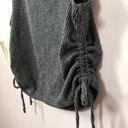 Gilly Hicks by Hollister Ruched Drawstring Gray Ribbed Cropped Tank Photo 4