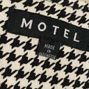 Motel Rocks MOTEL Zida Black & White Houndstooth Plaid Fitted Short Mini Zida Skirt - S Photo 8