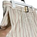 J.Jill  Linen Stretch Womens Jenna Striped Belted Wide Leg Crop Pants Ivory Photo 7