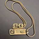 Givenchy Vintage 1977  G Logo Gold Plated Rope Necklace Gold bar design Signed Photo 5