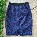 Tracy Reese  New York Lace Floral Pencil Skirt Career Navy Blue Black Size 4 Photo 1