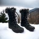 The North Face  Black Nuptse Purna Suede Leather Faux Fur Boots Photo 1