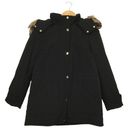 Gallery NWT  Faux Fur Trim Hoodie Soccer Mom Polyfill Jacket Coat Black S Photo 3