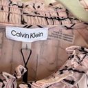 Calvin Klein  Window Ruffle Neck Blouse LARGE Pink Black Photo 9