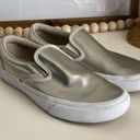 Vans  Classic Slip-On Metallic Leather Silver/True White Size 6 Photo 0