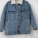 Cotton On  Angel Kiss Oversized Sherpa Washed Denim Jacket Size 2XS NWT Photo 1