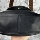 Brighton Vintage  Black Leather Crossbody Bag Purse Brown Leather Braided Strap Photo 6