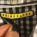 Prince And Fox  blue and white checkered button down shirt Photo 2