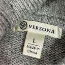 Versona  Multi Pattern Color Block Turtleneck Sweater Gray Tan Large Photo 8