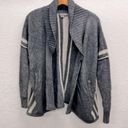 360 Cashmere  Gray & Cream Striped Open Front Cardigan Size S Photo 0