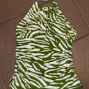 Anne cole  Women's XL Green Animal Print High Neck Halter Swim Top Photo 4