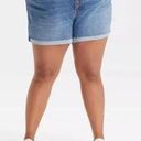 Ava & Viv  Shorts Denim Jean Mid-Rise Midi 4” Rolled Cuff Button Fly Sz 22W NWT Photo 0