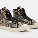 ALLSAINTS  Demmy Celia High Top Sneakers Leopard Canvas Round Toe Tan Black US 8 Photo 0