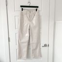 Madewell NWT  The Perfect Vintage Straight Pant Faux Leather Linen Photo 2