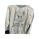 Victoria's Secret  Pink Bling Quarter Zip Pullover Sweatshirt Light Grey S Y2K Photo 4