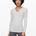 Lululemon  Close Call Henley Long Sleeve Heathered Core Ultra Light Grey Photo 0