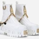 Dolce & Gabbana  Calfskin Patent Leather Ankle Boots With Bejeweled Chain Photo 0