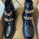 London Fog Womens Black Combat Boots Photo 0