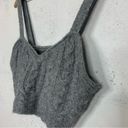 Free People  Cable Knit Sun Keeper Heather Gray Crop Top Photo 3