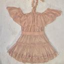 MISA Los Angeles Melis Mini Ruffle Off the Shoulder dress in Drusty Rose Chiffon size Small Photo 0