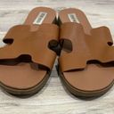 Steve Madden Roceen Sandals Brown Leather Slip On Flats Slides Shoes Size 7 Photo 2