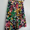 J.Crew  Silk Pleated Brushstroke Print Midi Skirt Photo 2