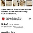 Athleta  white good match stretch pleated ruffle tennis running skirt medium Photo 6