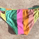 The Bikini Lab Orange and Green  Colorful Striped Swim Bottoms Photo 13