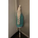 Umgee  Split Sleeve Crochet Cold Shoulder Teal/White Size L Boho Concert Festival Photo 2