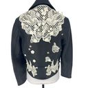 Coach  Lace Embroidered Leather Jacket Photo 14