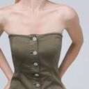 White House | Black Market  Olive Green Bustier Rhinestone Button Size 6 NWT Photo 8