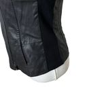 Vince  Black Gray Goat Leather Knit Panel Scuba Moto Jacket Women’s Size Small S Photo 13