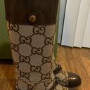 Gucci Monogram Jumbo GG Cordovan Lux Zelda Harness Riding Boots Camel Ebony New Acero Size 37.5 Photo 1