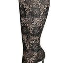 Christian Louboutin  Tennissima 100 Black Guipure Lace Mesh Tall Knee High Boots Photo 0