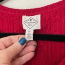 st. john's bay St. John’s Bay Cable Knit Sweater Red V-neck Cotton Blend Women’s Size XL Photo 3