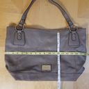 Nine West  Faux Leather Gray Taupe Tote Bag Photo 3