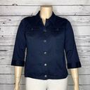 Christopher & Banks  Size XL Navy Blue Button Front Cotton Blend Jacket Photo 0