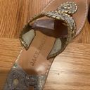 Jack Rogers gold and navy printed  sandals Photo 1