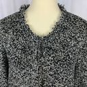 Lane Bryant Marled Black Silver Metallic Knit Fringe Cardigan Sweater Plus 18 Photo 1