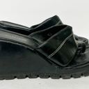 Fashion Bug Y2K  Chunky Black Wedge Sandals Size 7.5 Women’s Photo 1