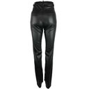 ZARA  Black Faux Leather High Rise Fitted Ankle Straight Leg Pants Size 00 Photo 2