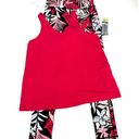 DKNY  Floral Print 7/8 Length Leggings with Coordinated Pink Tank XS NWT Photo 5