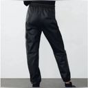 ZARA  Black Vegan Faux Leather Cargo Joggers Jogger Pants Size Large Photo 3