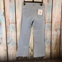 Cello NWT  Light Wash Striped Raw Hem Flare Jeans Size 3 Photo 5