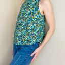 secret treasures Turquoise Hippie Floral Cropped Oversized Tank Top Photo 3