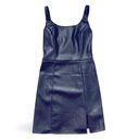 Aeropostale MWTS🍒 BLACK LEATHER MINI DRESS ADJUSTABLE STRAPS FRONT SLIT SMOKING Photo 10