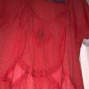 Free People Coral Embroidered Boho Blouse Top Photo 1