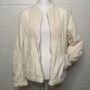 BCBG MAXAZRIA Beige Pleated Jacket Womens Size Medium Full Zip Pockets Photo 0